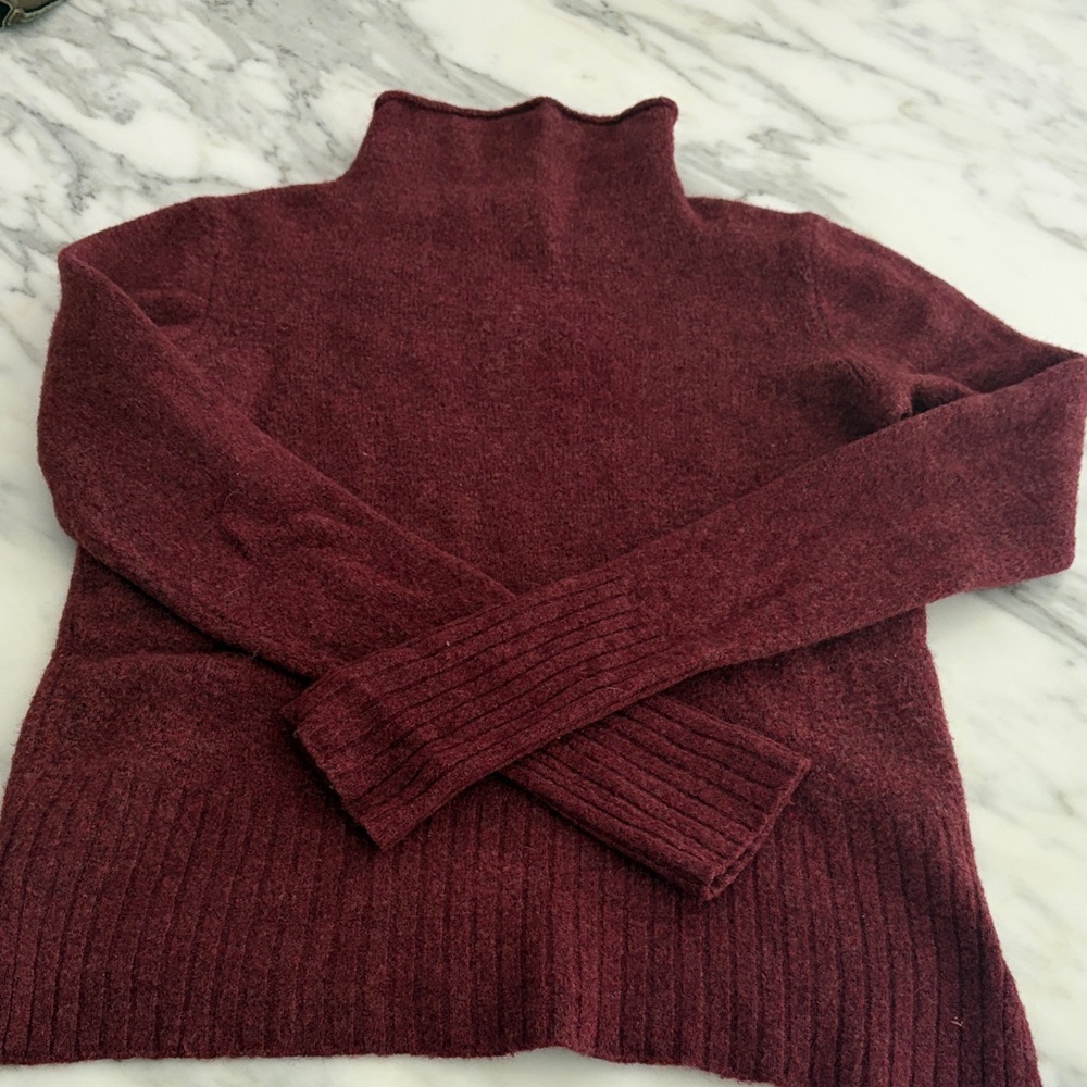 Madewell Wine Red Turtleneck Sweater